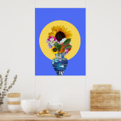 Ich kann mir Blume kaufen! Blau Poster (Küche)