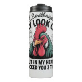 Ich kann mir mal eine ruhige Rooster ansehen Thermosbecher (Vorderseite)