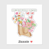 Ich kann mir selbst Blume kaufen Aufkleber (Blatt)