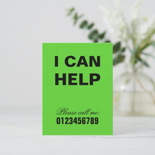 Ich kann Nachbarschaftshilfe-SOS unterstützen Postkarte (Stehend Vorderseite)