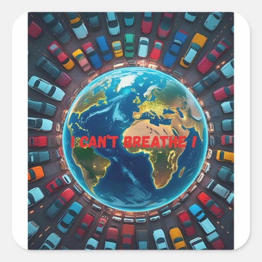 Ich kann nicht atmen - Umweltverschmutzung Quadratischer Aufkleber (Vorderseite)