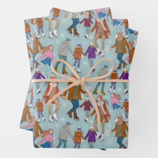 Ich kann nicht auf Eis-Skate warten Geschenkpapier Set (Beispiel)