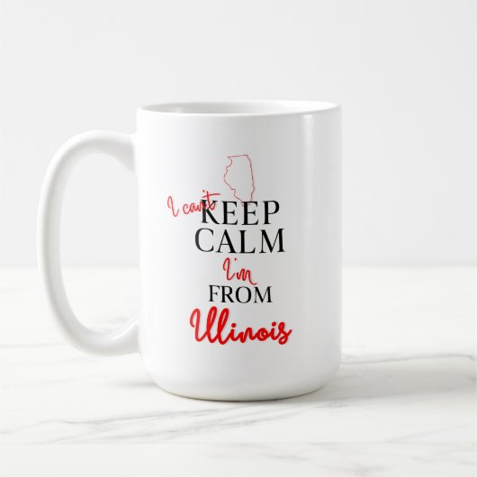 Ich kann nicht Behalten, dass ich aus Illinois kom Kaffeetasse (Links)