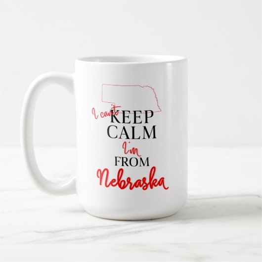Ich kann nicht Behalten, dass ich aus Nebraska bin Kaffeetasse (Links)