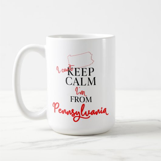 Ich kann nicht Behalten, dass ich aus Pennsylvania Kaffeetasse (Links)