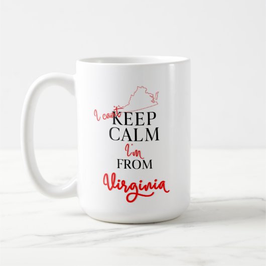 Ich kann nicht Behalten, dass ich aus Virginia kom Kaffeetasse (Links)