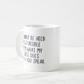 Ich kann nicht dafür verantwortlich gemacht werden kaffeetasse (Vorderseite Links)