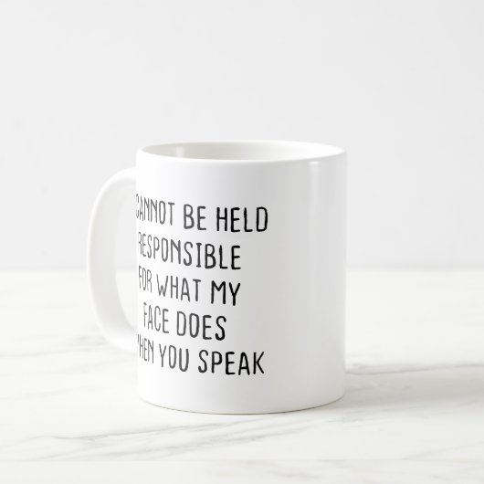 Ich kann nicht dafür verantwortlich gemacht werden kaffeetasse (Vorderseite Links)