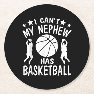 Ich kann nicht, dass mein Nephew ein Basketballges Runder Pappuntersetzer