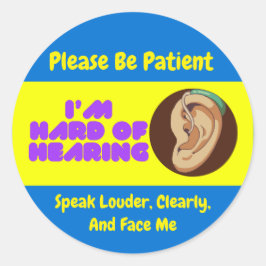 Ich kann nicht einfach hören runder aufkleber