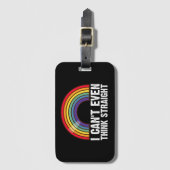 Ich kann nicht einmal denken, gerade LGBTQ-Stolz M Gepäckanhänger (Vorderseite Vertikal)