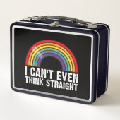 Ich kann nicht einmal denken, gerade LGBTQ-Stolz M Metall Brotdose (Vorderseite)