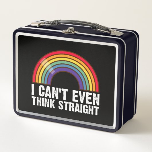 Ich kann nicht einmal denken, gerade LGBTQ-Stolz M Metall Brotdose (Vorderseite)