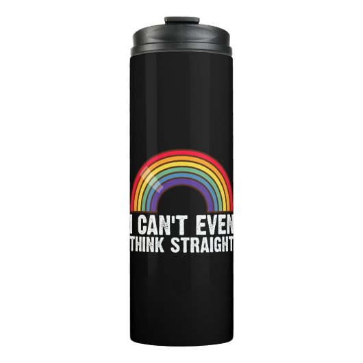 Ich kann nicht einmal denken, gerade LGBTQ-Stolz M Thermosbecher (Vorderseite)