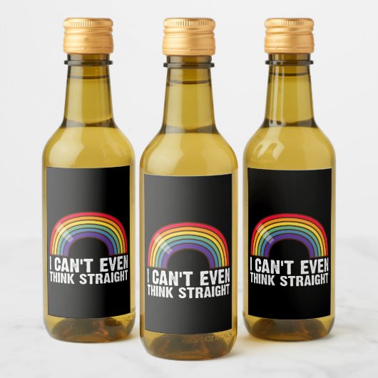 Ich kann nicht einmal denken, gerade LGBTQ-Stolz M Weinetikett (Flaschen)