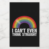 Ich kann nicht einmal denken, gerade LGBTQ-Stolz M Weinetikett (Einzelnes Label)