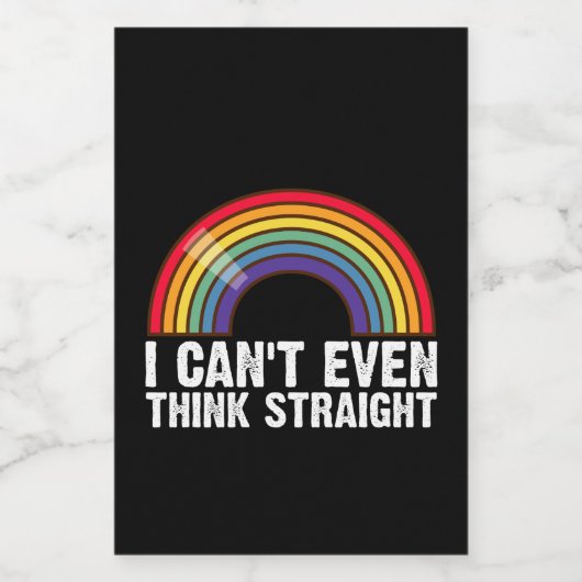 Ich kann nicht einmal denken, gerade LGBTQ-Stolz M Weinetikett (Einzelnes Label)