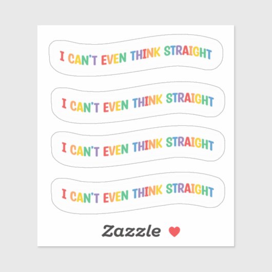 Ich kann nicht einmal direkt denken | Gay Pride Mo Aufkleber (Blatt)