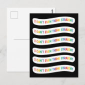 Ich kann nicht einmal direkt denken | Gay Pride Mo Postkarte (Vorne/Hinten)