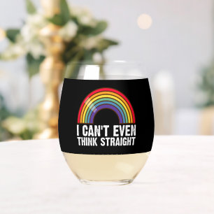 Ich kann nicht einmal geradeaus denken LGBTQ-Stolz Weinglas Ohne Stiel