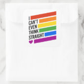 Ich kann nicht einmal richtig denken quadratischer aufkleber (Tasche)