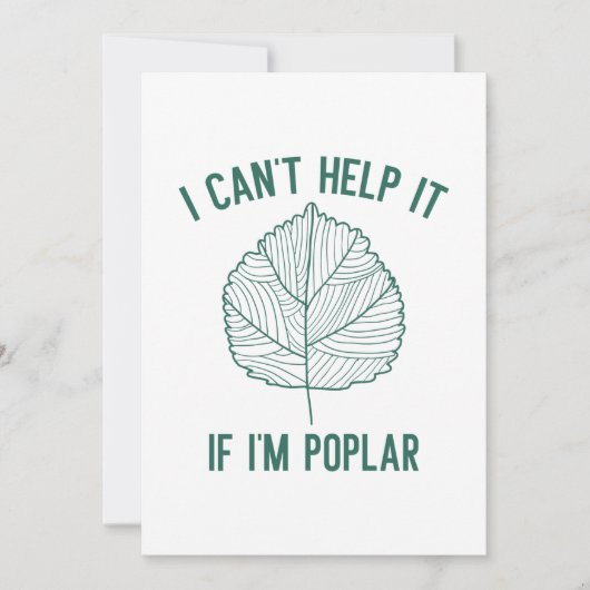 Ich kann nicht helfen, wenn ich Poplar bin Dankeskarte (Vorderseite)