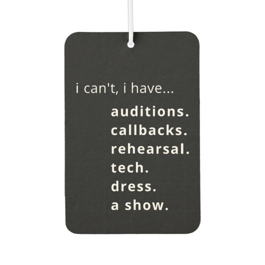 Ich kann nicht, ich habe.. autolufterfrischer (Vorderseite)