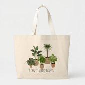 Ich kann nicht, ich habe Pflanze Funny Pflanze Lov Jumbo Stoffbeutel (Vorne)