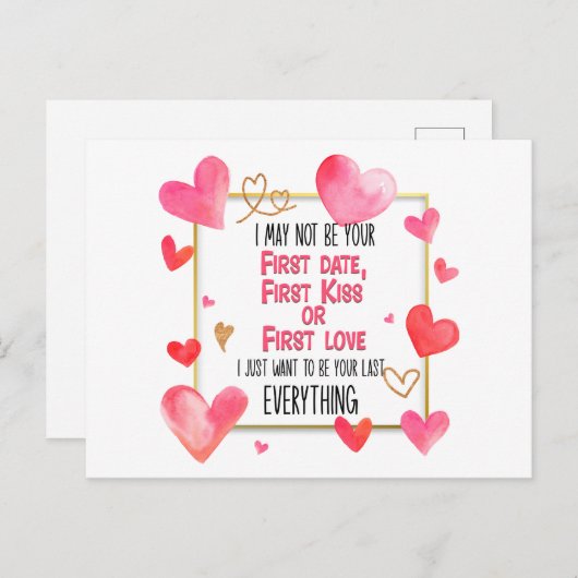 Ich kann nicht Ihr erstes Datum Kuss erste Liebe Postkarte (Vorne/Hinten)