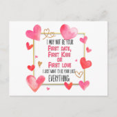 Ich kann nicht Ihr erstes Datum Kuss erste Liebe Postkarte (Vorderseite)