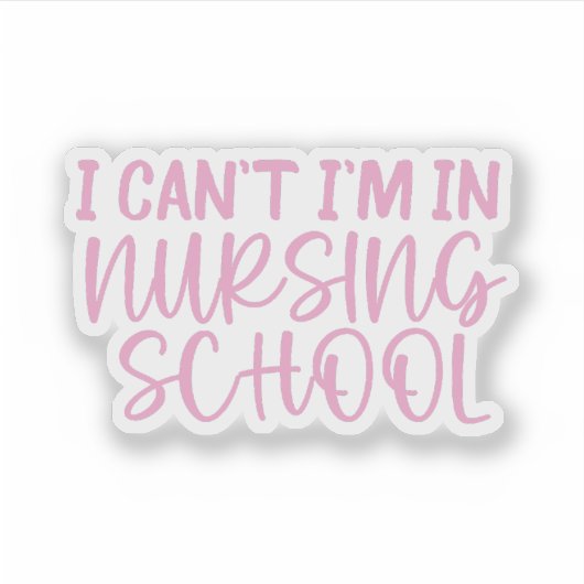 Ich kann nicht in der Krankenschule sein ・ Pfleges Aufkleber (Vorderseite)