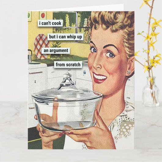 Ich kann nicht kochen karte (Gelbe Blume)