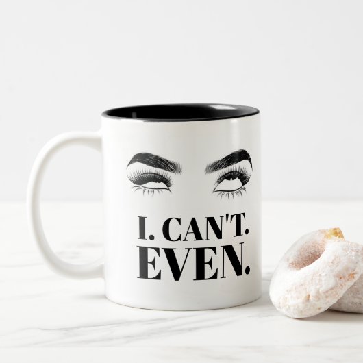 Ich kann nicht mal - eine MisterP-Tasse Zweifarbige Tasse (Mit Donut)