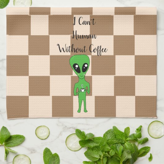 Ich kann nicht Menschen ohne Kaffeegeschirr Geschirrtuch (Gefaltet)