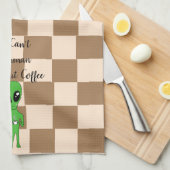 Ich kann nicht Menschen ohne Kaffeegeschirr Geschirrtuch (Viertel Falte)