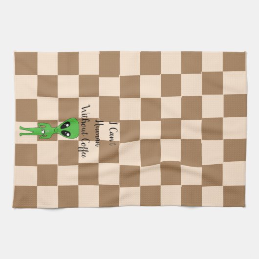 Ich kann nicht Menschen ohne Kaffeegeschirr Geschirrtuch (Horizontal)