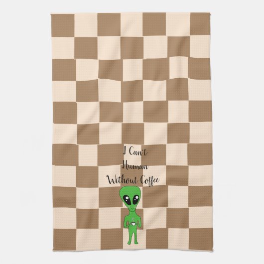 Ich kann nicht Menschen ohne Kaffeegeschirr Geschirrtuch (Vertikal)