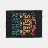 Ich kann nicht mit meiner Schwester streiten, die Fleecedecke (Vorderseite (Horizontal))