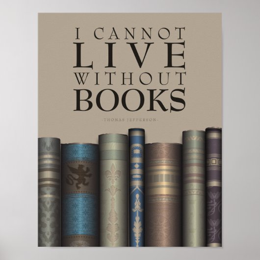 Ich kann nicht ohne Bücher leben, die über Poster  (Vorne)