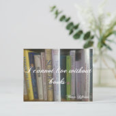 Ich kann nicht ohne Bücher leben Postkarte (Stehend Vorderseite)