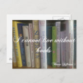Ich kann nicht ohne Bücher leben Postkarte (Vorne/Hinten)