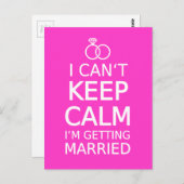 Ich kann nicht Ruhe behalten, ich heirate nicht Postkarte (Vorne/Hinten)