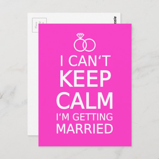 Ich kann nicht Ruhe behalten, ich heirate nicht Postkarte (Vorne/Hinten)