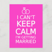 Ich kann nicht Ruhe behalten, ich heirate nicht Postkarte (Vorderseite)