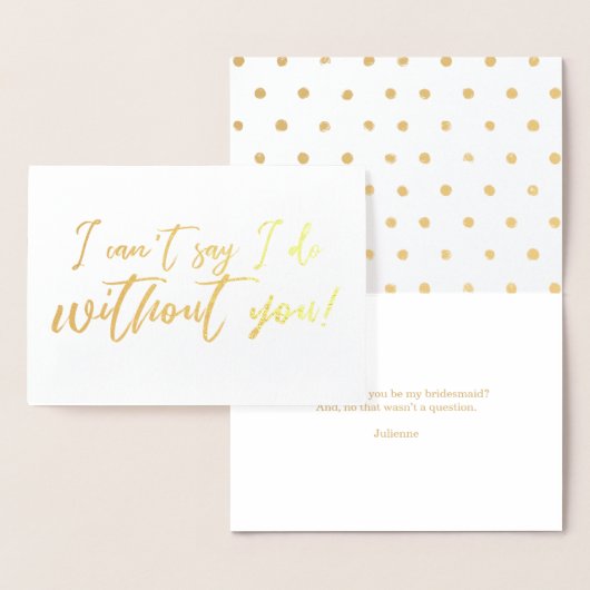 Ich kann nicht sagen, ich tue Ohne Sie Chic Script Folienkarte (Anzeige)