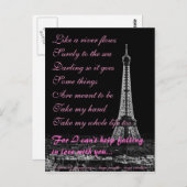 Ich kann nicht umhin, mit dir in Liebe zu fallen Postkarte (Vorne/Hinten)