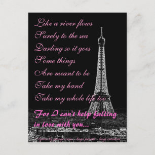 Ich kann nicht umhin, mit dir in Liebe zu fallen Postkarte