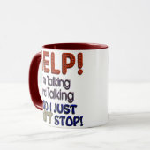 Ich kann nicht zu sprechen stoppen tasse (Vorderseite Links)