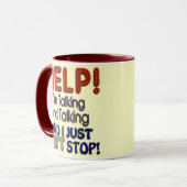 Ich kann nicht zu sprechen stoppen tasse (Vorderseite Links)