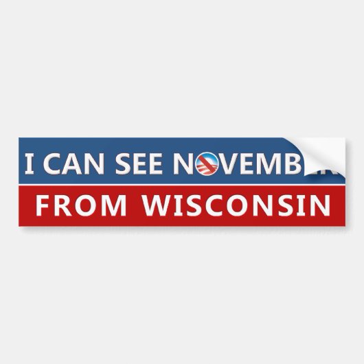 Ich kann November von Wisconsin sehen Autoaufkleber (Vorne)